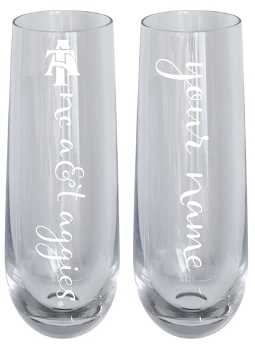 North Carolina A&T State Aggies Customizable 10 oz Engraved Champagne Flute – Officially Licensed Product 