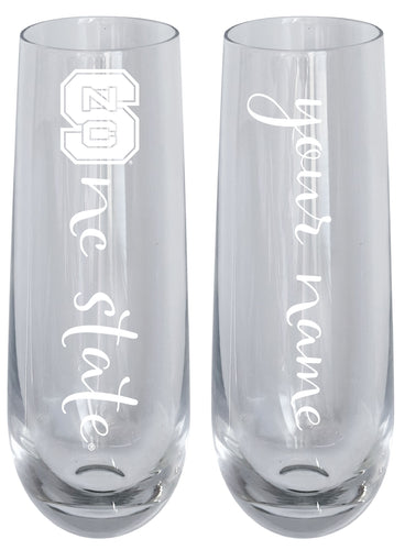NC State Wolfpack Customizable 10 oz Engraved Champagne Flute – Officially Licensed Product 