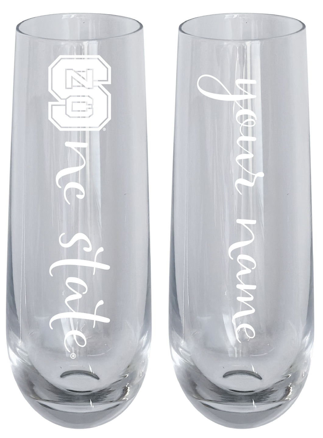 NC State Wolfpack Customizable 10 oz Engraved Champagne Flute – Officially Licensed Product 