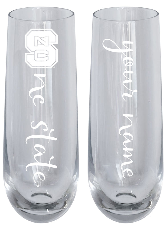 NC State Wolfpack Customizable 10 oz Engraved Champagne Flute – Officially Licensed Product 