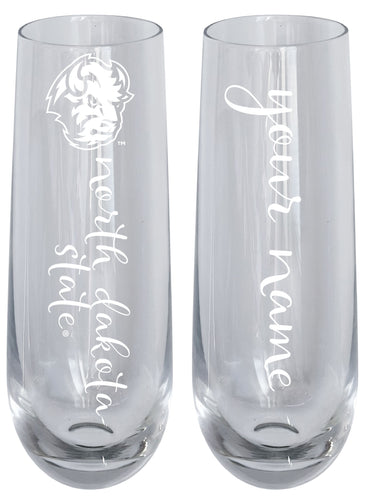 North Dakota State Bison Customizable 10 oz Engraved Champagne Flute – Officially Licensed Product 