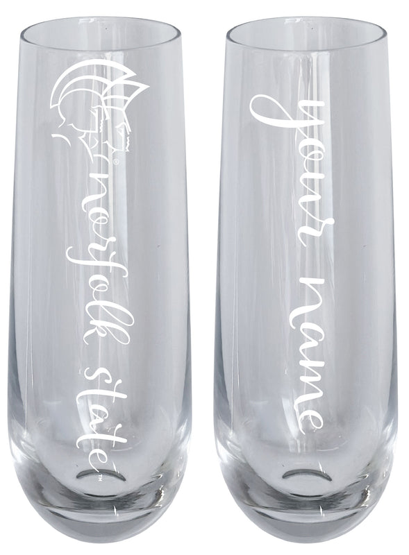 Norfolk State University Customizable 10 oz Engraved Champagne Flute – Officially Licensed Product 