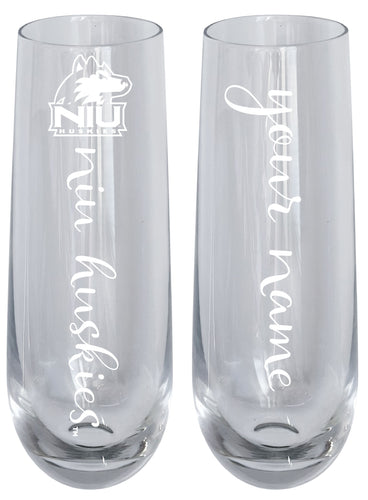 Northern Illinois Huskies Customizable 10 oz Engraved Champagne Flute – Officially Licensed Product 