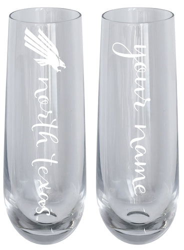 North Texas Customizable 10 oz Engraved Champagne Flute – Officially Licensed Product 