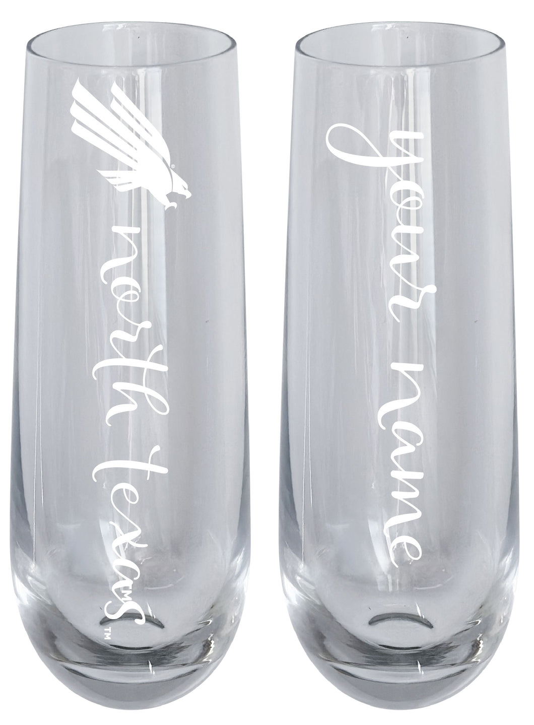 North Texas Customizable 10 oz Engraved Champagne Flute – Officially Licensed Product 