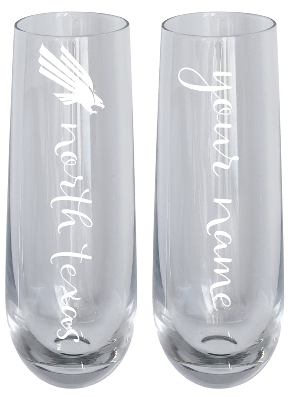 North Texas Customizable 10 oz Engraved Champagne Flute – Officially Licensed Product 
