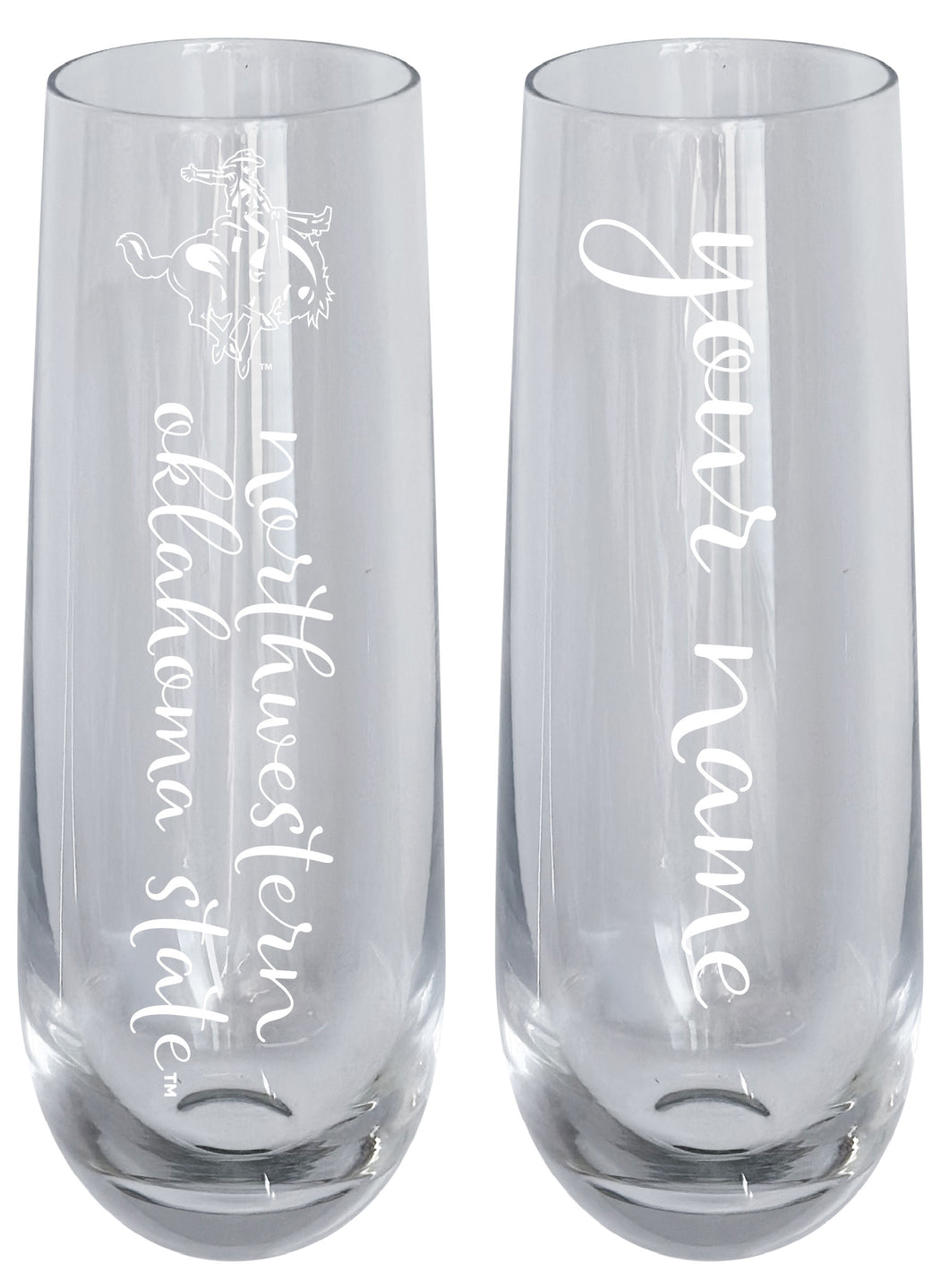 Northwestern Oklahoma State University Customizable 10 oz Engraved Champagne Flute – Officially Licensed Product 