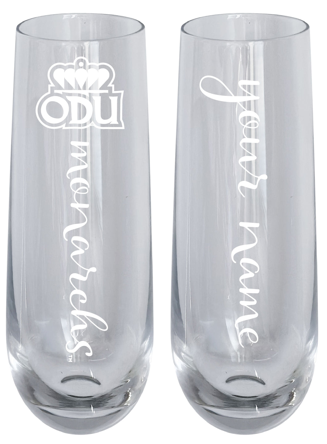 Old Dominion Monarchs Customizable 10 oz Engraved Champagne Flute – Officially Licensed Product 