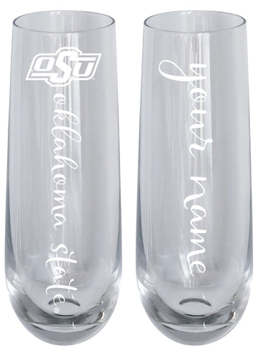 Oklahoma State Cowboys Customizable 10 oz Engraved Champagne Flute – Officially Licensed Product 
