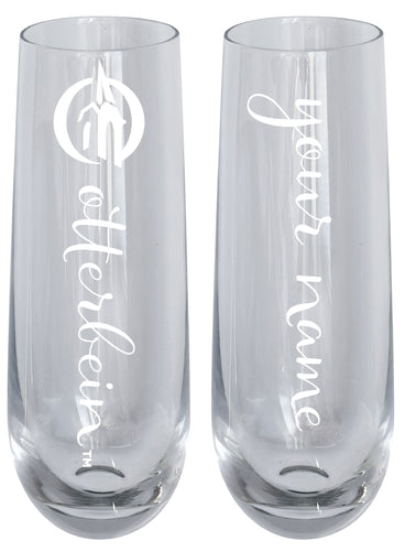 Otterbein University Customizable 10 oz Engraved Champagne Flute – Officially Licensed Product 
