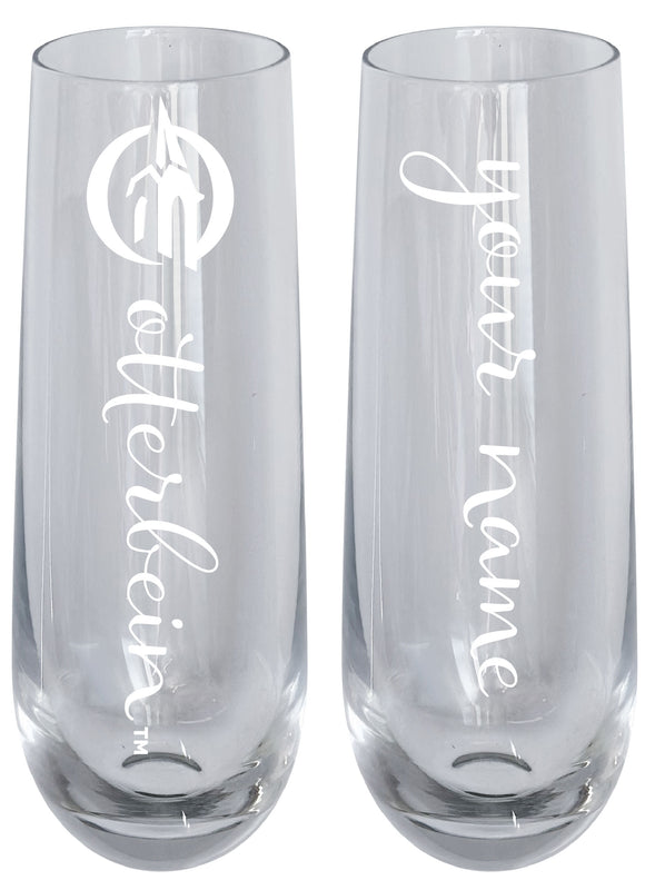 Otterbein University Customizable 10 oz Engraved Champagne Flute – Officially Licensed Product 