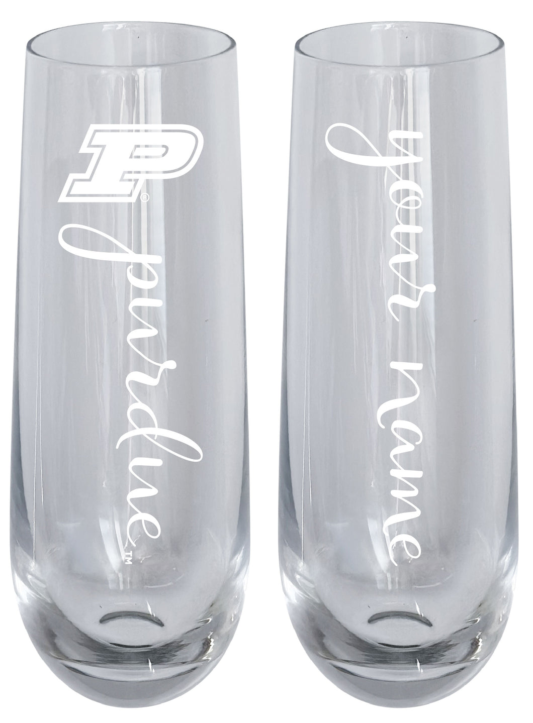 Purdue Boilermakers Customizable 10 oz Engraved Champagne Flute – Officially Licensed Product 