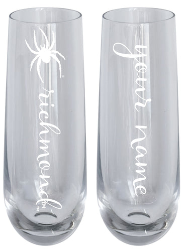 Richmond Spiders Customizable 10 oz Engraved Champagne Flute – Officially Licensed Product 