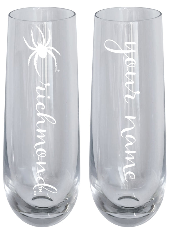 Richmond Spiders Customizable 10 oz Engraved Champagne Flute – Officially Licensed Product 
