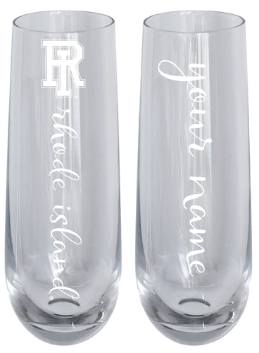 Rhode Island University Customizable 10 oz Engraved Champagne Flute – Officially Licensed Product 