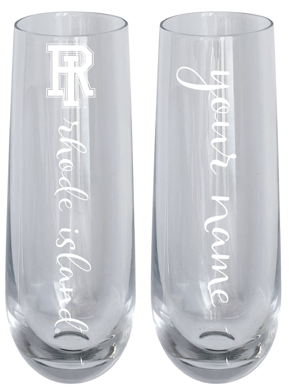 Rhode Island University Customizable 10 oz Engraved Champagne Flute – Officially Licensed Product 