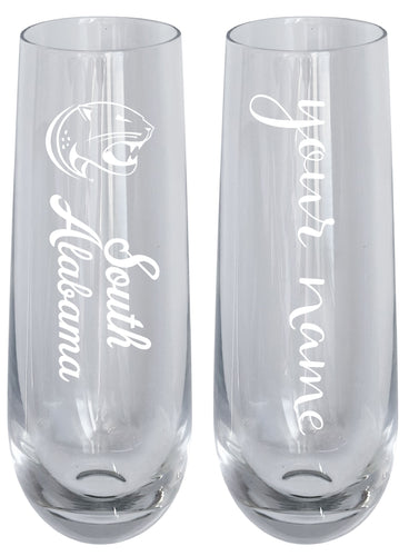 University of South Alabama Customizable 10 oz Engraved Champagne Flute – Officially Licensed Product 