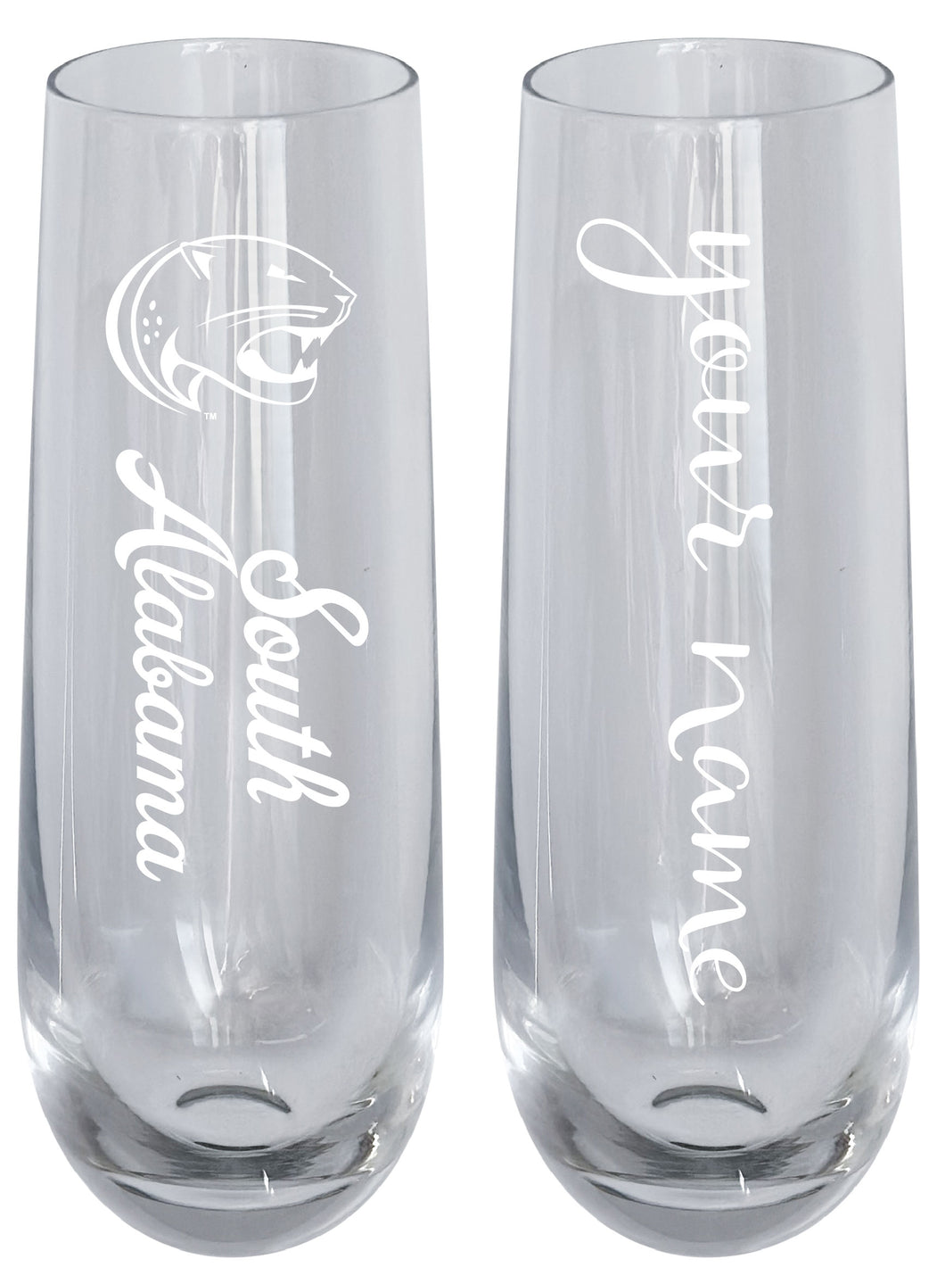 University of South Alabama Customizable 10 oz Engraved Champagne Flute – Officially Licensed Product 