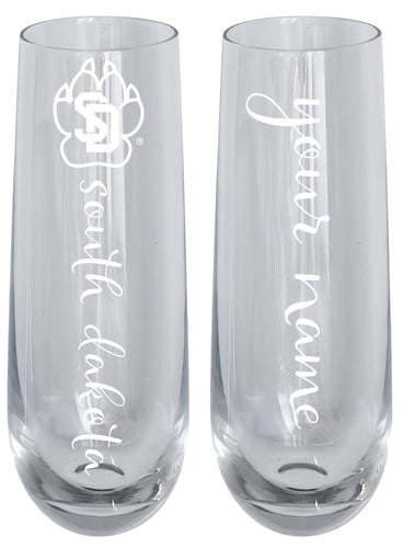 South Dakota Coyotes Customizable 10 oz Engraved Champagne Flute – Officially Licensed Product 