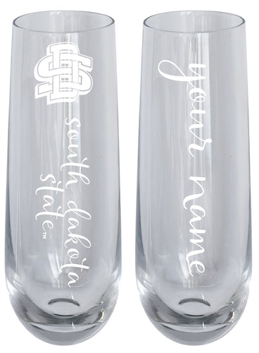 South Dakota State Jackrabbits Customizable 10 oz Engraved Champagne Flute – Officially Licensed Product 