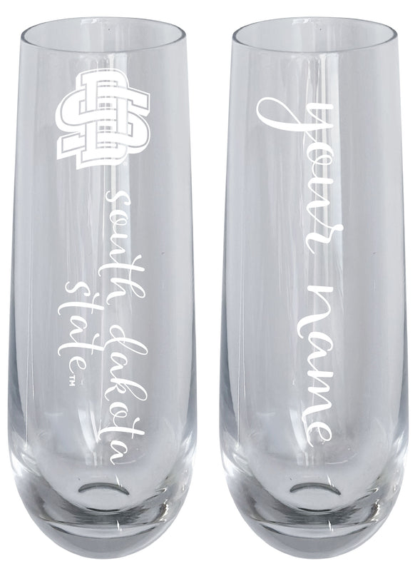 South Dakota State Jackrabbits Customizable 10 oz Engraved Champagne Flute – Officially Licensed Product 