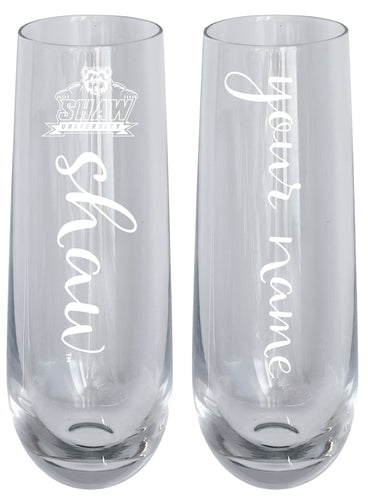 Shaw University Bears Customizable 10 oz Engraved Champagne Flute – Officially Licensed Product 