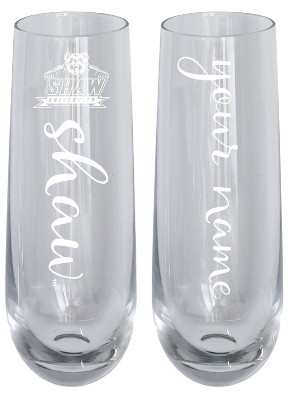 Shaw University Bears Customizable 10 oz Engraved Champagne Flute – Officially Licensed Product 