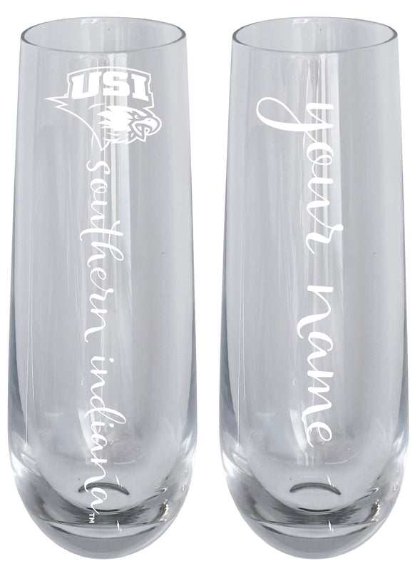 University of Southern Indiana Customizable 10 oz Engraved Champagne Flute – Officially Licensed Product 