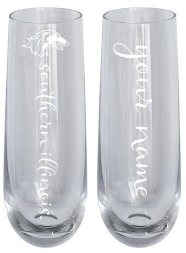 Southern Illinois Salukis Customizable 10 oz Engraved Champagne Flute – Officially Licensed Product 