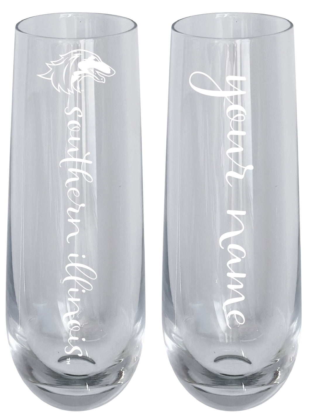 Southern Illinois Salukis Customizable 10 oz Engraved Champagne Flute – Officially Licensed Product 