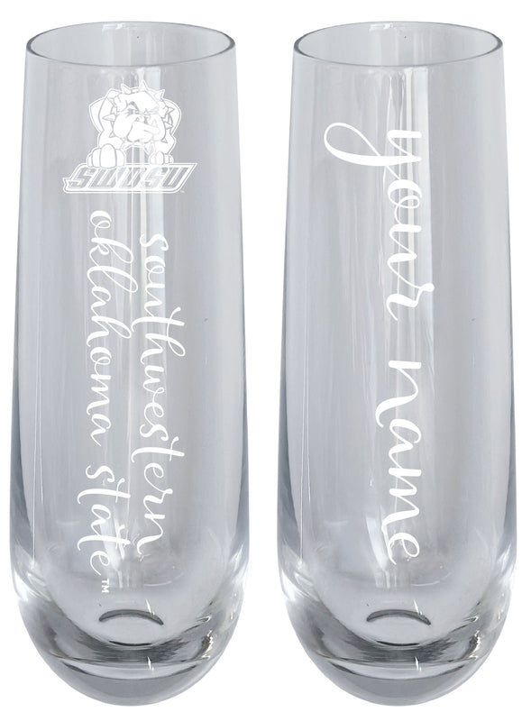 Southwestern Oklahoma State University Customizable 10 oz Engraved Champagne Flute – Officially Licensed Product 