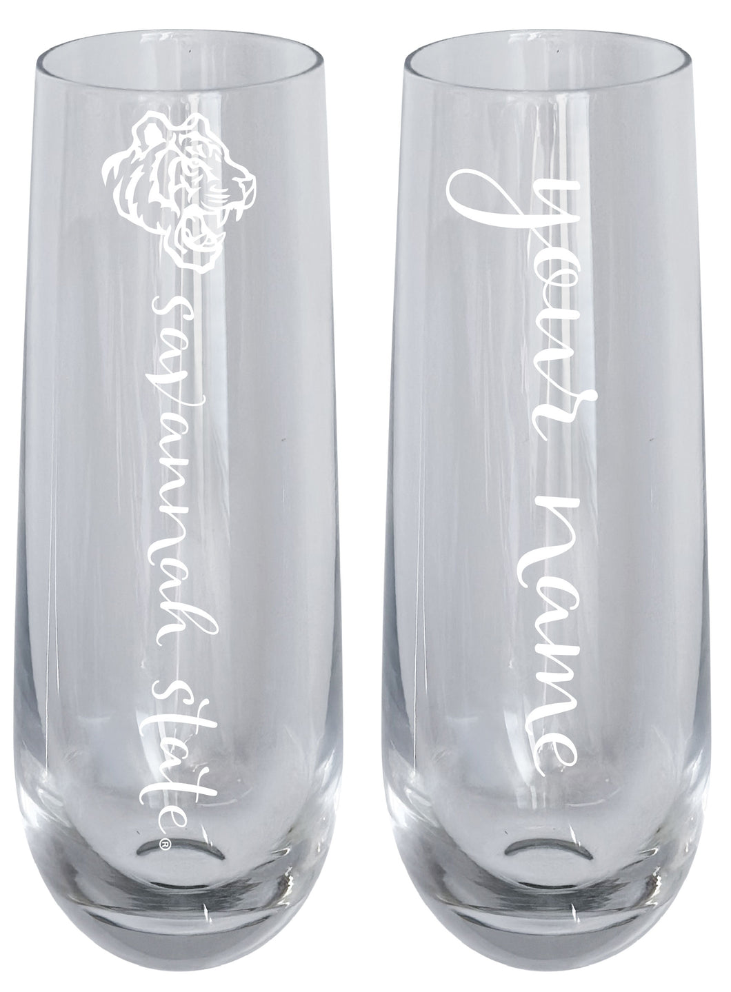 Savannah State University Customizable 10 oz Engraved Champagne Flute – Officially Licensed Product 