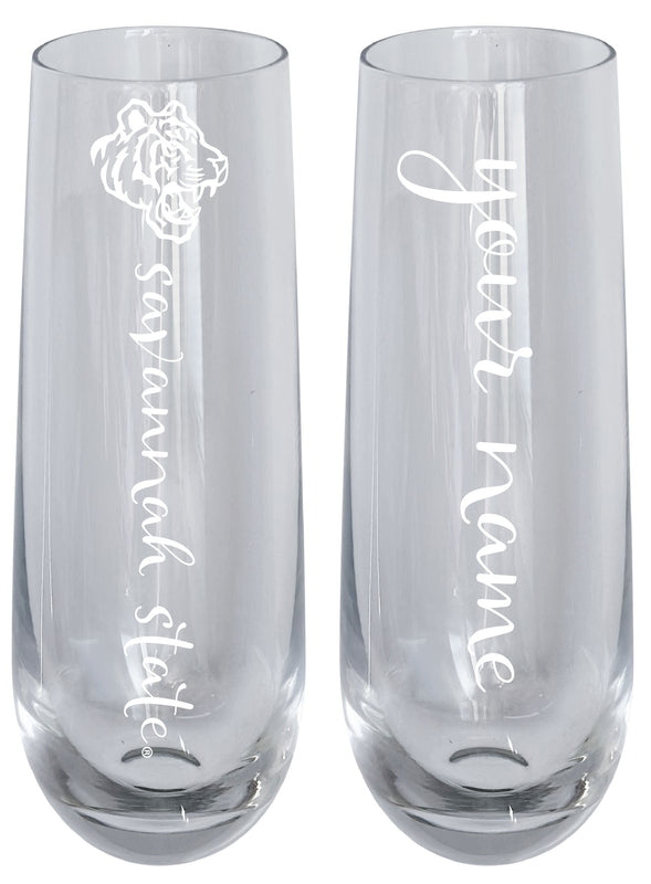 Savannah State University Customizable 10 oz Engraved Champagne Flute – Officially Licensed Product 