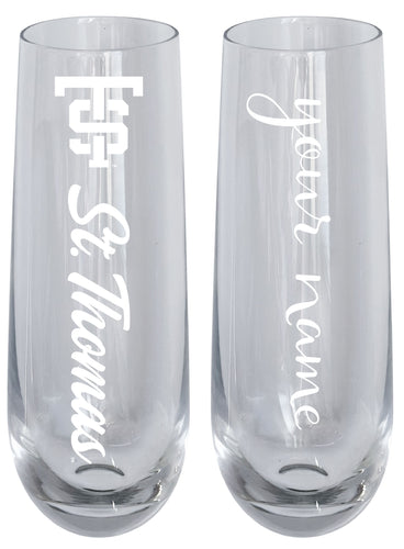 University of St. Thomas Customizable 10 oz Engraved Champagne Flute – Officially Licensed Product 