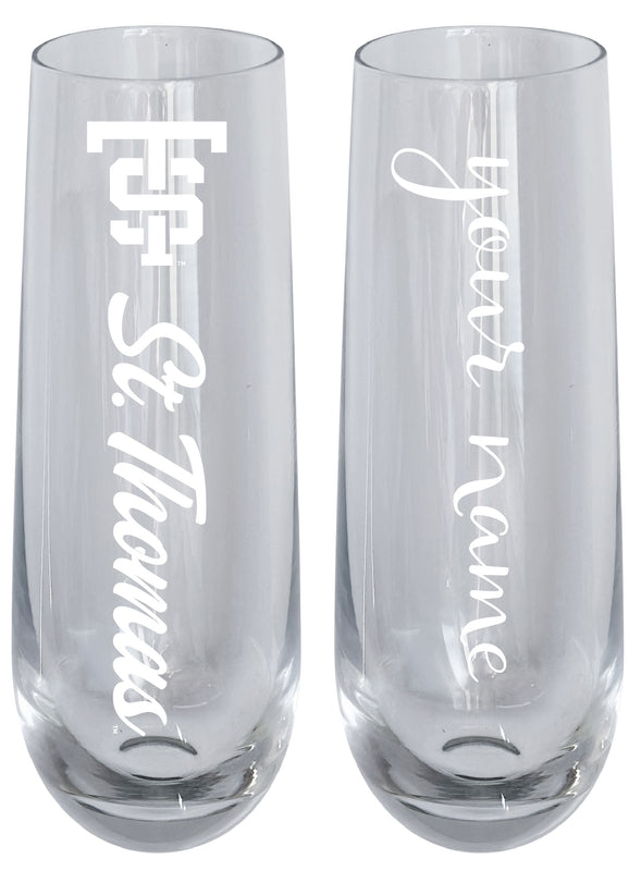 University of St. Thomas Customizable 10 oz Engraved Champagne Flute – Officially Licensed Product 