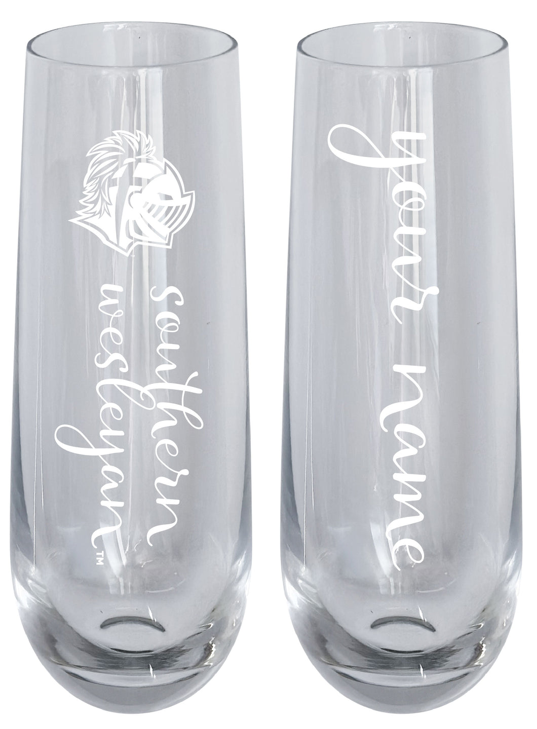 Southern Wesleyan University Customizable 10 oz Engraved Champagne Flute – Officially Licensed Product 