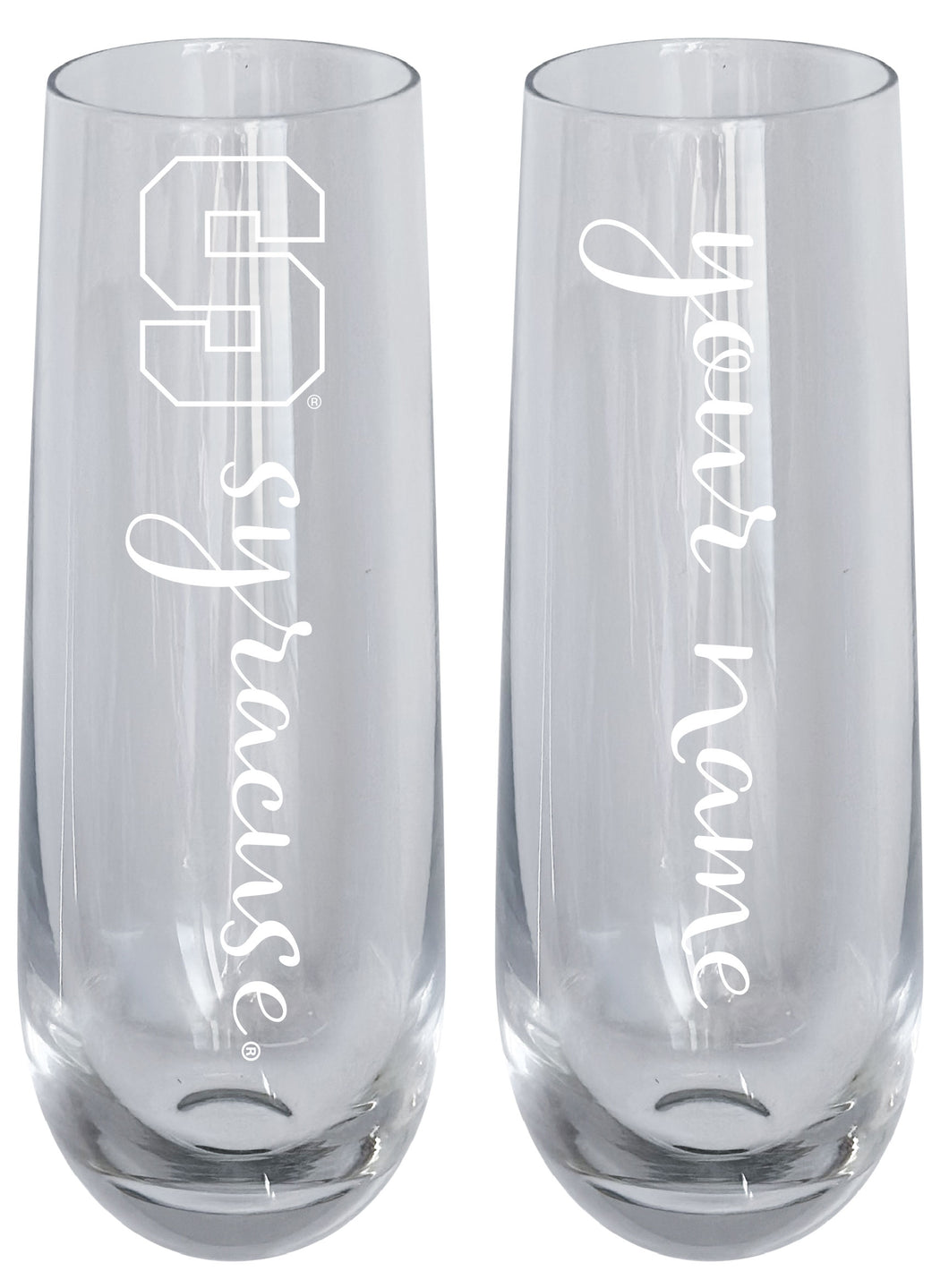 Syracuse Orange Customizable 10 oz Engraved Champagne Flute – Officially Licensed Product 