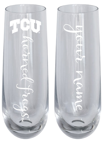 Texas Christian University Customizable 10 oz Engraved Champagne Flute – Officially Licensed Product 