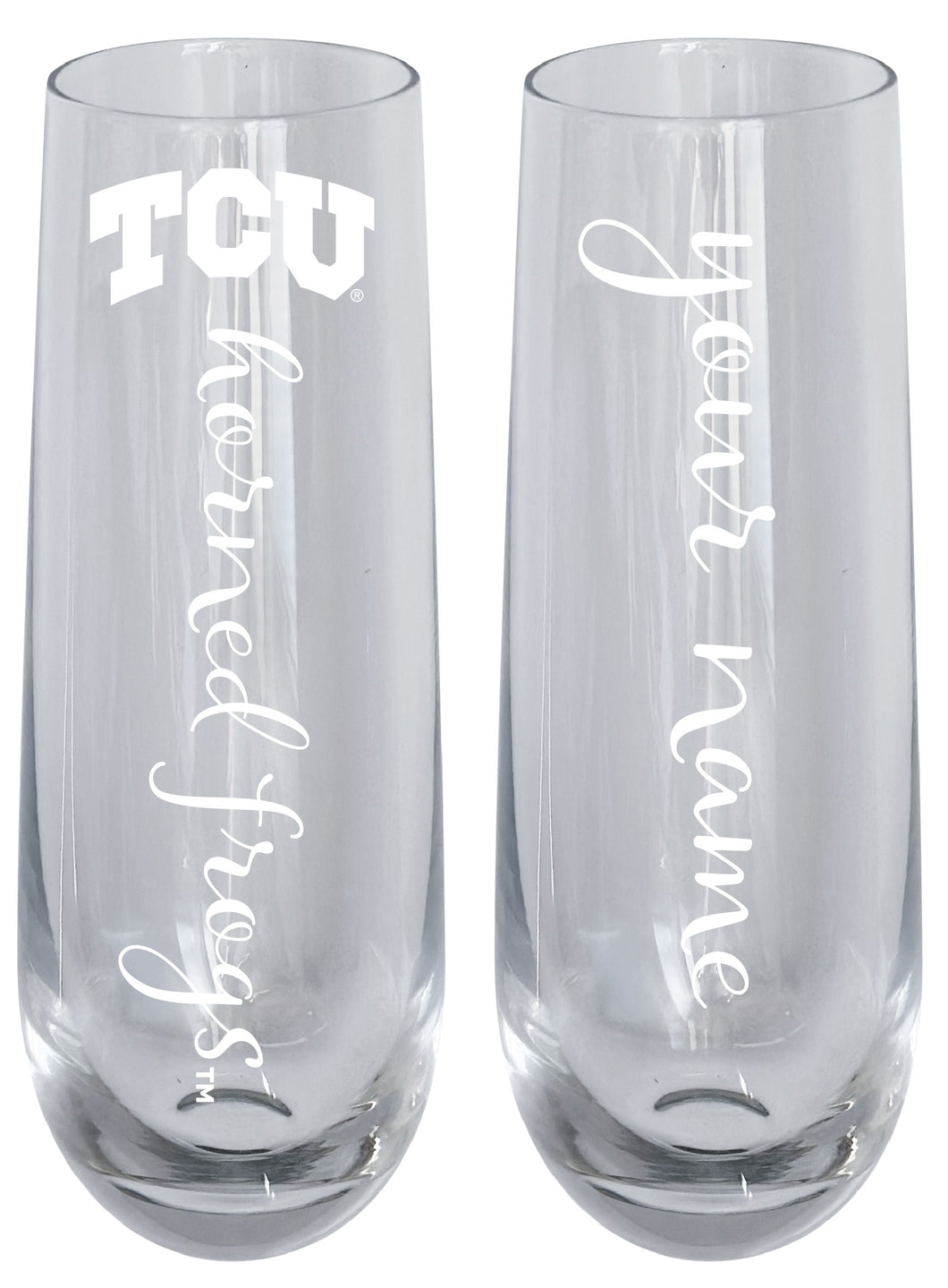 Texas Christian University Customizable 10 oz Engraved Champagne Flute – Officially Licensed Product 