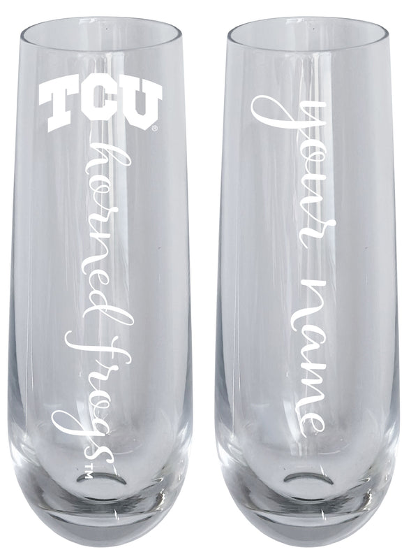 Texas Christian University Customizable 10 oz Engraved Champagne Flute – Officially Licensed Product 