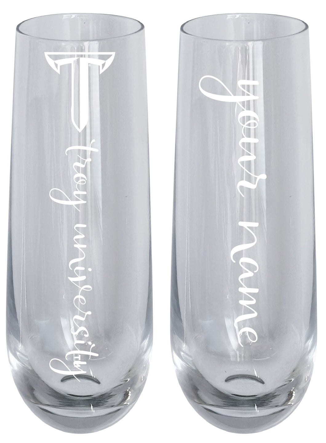 Troy University Customizable 10 oz Engraved Champagne Flute – Officially Licensed Product 