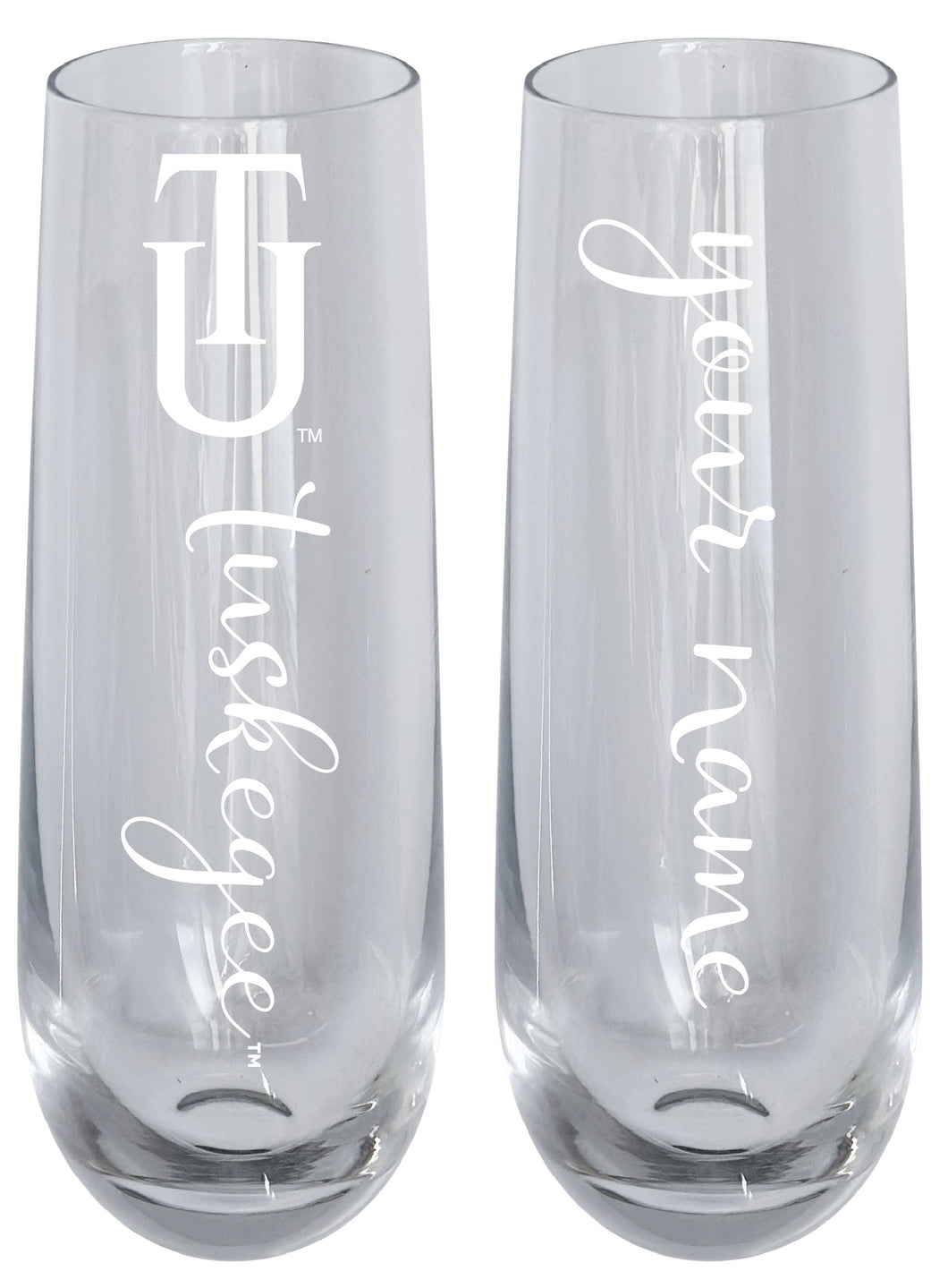 Tuskegee University Customizable 10 oz Engraved Champagne Flute – Officially Licensed Product 