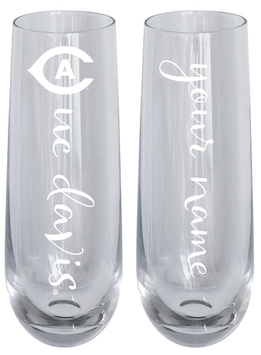 UC Davis Aggies Customizable 10 oz Engraved Champagne Flute – Officially Licensed Product 