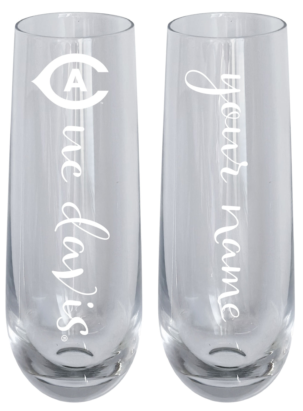UC Davis Aggies Customizable 10 oz Engraved Champagne Flute – Officially Licensed Product 