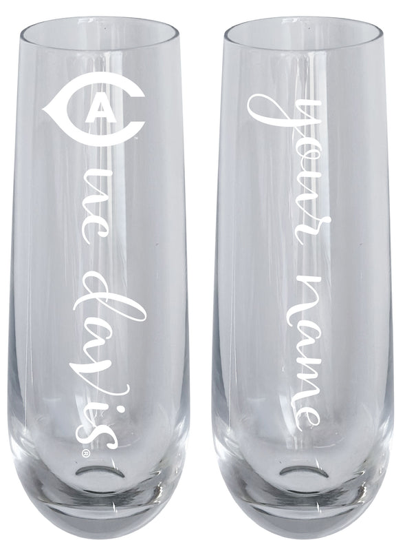 UC Davis Aggies Customizable 10 oz Engraved Champagne Flute – Officially Licensed Product 