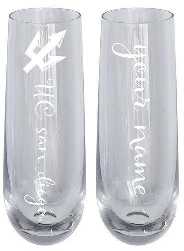UC San Diego Customizable 10 oz Engraved Champagne Flute – Officially Licensed Product 