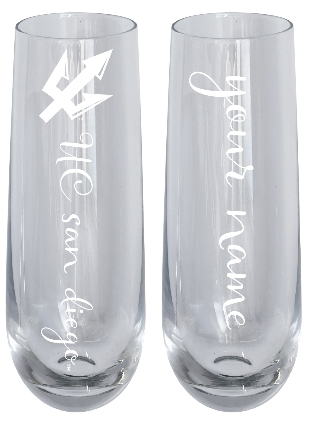 UC San Diego Customizable 10 oz Engraved Champagne Flute – Officially Licensed Product 