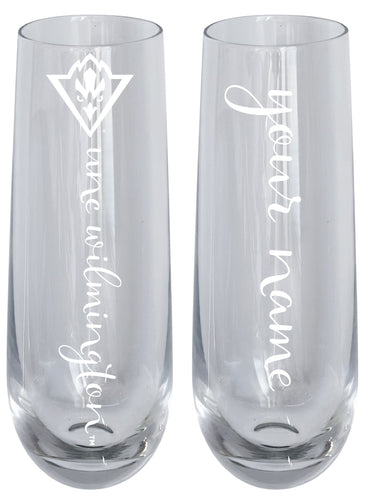North Carolina Wilmington Seahawks Customizable 10 oz Engraved Champagne Flute – Officially Licensed Product 