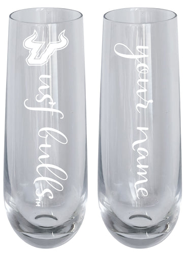 South Florida Bulls Customizable 10 oz Engraved Champagne Flute – Officially Licensed Product 