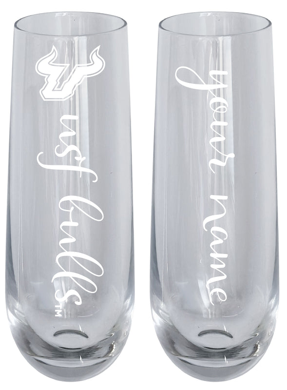 South Florida Bulls Customizable 10 oz Engraved Champagne Flute – Officially Licensed Product 
